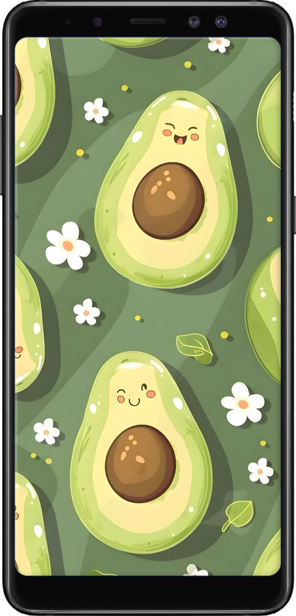 TPU чехол Авокадо для Samsung Galaxy A8 Plus 2018 A730F - 6380b-1345 изображение 