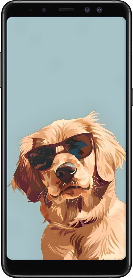 TPU чехол Пес в очках для Samsung Galaxy A8 Plus 2018 A730F - 6381b-1345 изображение 