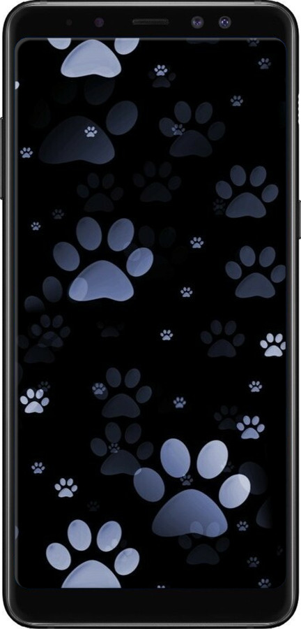 TPU чехол З синіми відбитками лап для Samsung Galaxy A8 Plus 2018 A730F - 6441b-1345 изображение 