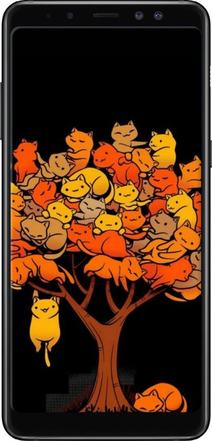 TPU чехол Дерево и котики для Samsung Galaxy A8 Plus 2018 A730F - 6516b-1345 изображение 