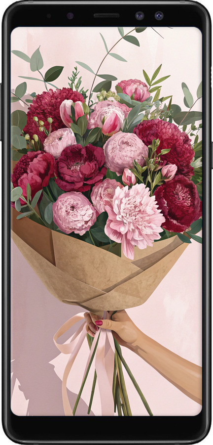 TPU чехол Пионы 1 для Samsung Galaxy A8 Plus 2018 A730F - 6705b-1345 изображение 
