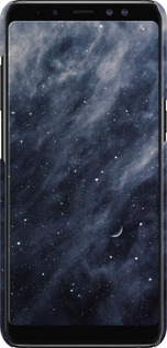 3D пластиковий матовий чехол Сині хмари, Синій місяць для Samsung Galaxy A8 Plus 2018 A730F - 6398m-1345 изображение 