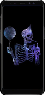 3D пластиковый матовый чехол Скелетное искусство для Samsung Galaxy A8 Plus 2018 A730F - 6536m-1345 изображение 