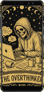 3D пластиковый матовый чехол The Overthinker для Samsung Galaxy A8 Plus 2018 A730F - 6774m-1345 изображение 