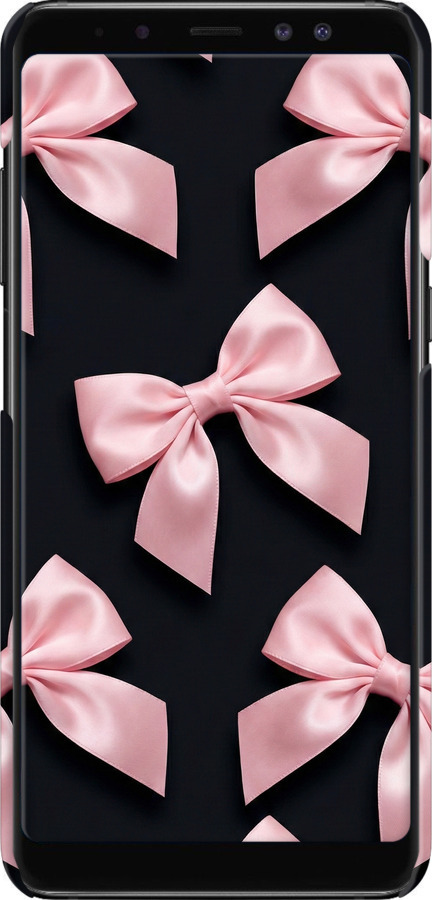 3D пластиковый матовый чехол Coquette Ribbons Dark Coquette для Samsung Galaxy A8 Plus 2018 A730F - 6767m-1345 изображение 