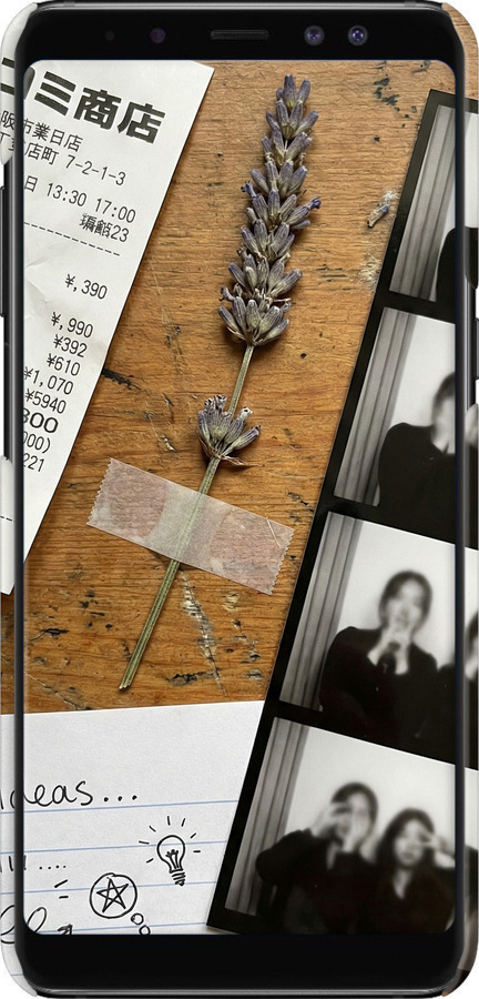 3D пластиковый матовый чехол Aesthetic Scrapbook Collage для Samsung Galaxy A8 Plus 2018 A730F - 6773m-1345 изображение 