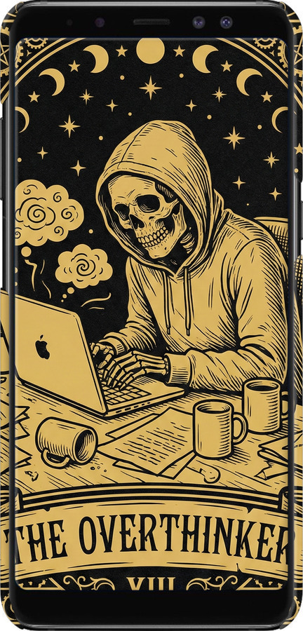 3D пластиковый матовый чехол The Overthinker для Samsung Galaxy A8 Plus 2018 A730F - 6774m-1345 изображение 