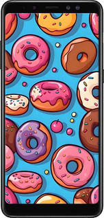 2D пластиковый чехол Пончики для Samsung Galaxy A8 Plus 2018 A730F - 6318t-1345 изображение 