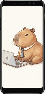 2D пластиковий чехол Funny Capybara CEO Working для Samsung Galaxy A8 Plus 2018 A730F - 6777t-1345 изображение 