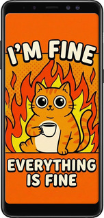 2D пластиковый чехол Funny Cat для Samsung Galaxy A8 Plus 2018 A730F - 6786t-1345 изображение 