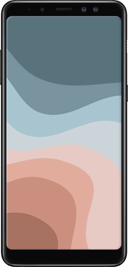 2D пластиковий чехол З синіми та рожевими хвилями в стилі ретро для Samsung Galaxy A8 Plus 2018 A730F - 6532t-1345 изображение 