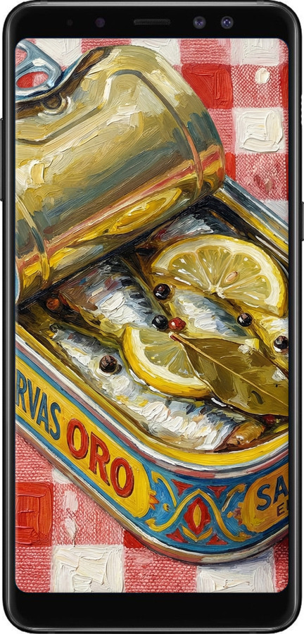 2D пластиковый чехол Vintage Sardine Tin Phone для Samsung Galaxy A8 Plus 2018 A730F - 6772t-1345 изображение 