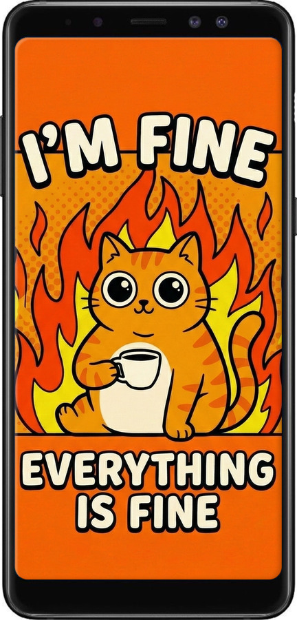 2D пластиковый чехол Funny Cat для Samsung Galaxy A8 Plus 2018 A730F - 6786t-1345 изображение 