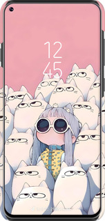 3D пластиковый матовый чехол Малышка с котами для Samsung Galaxy A8S - 6295m-1636 изображение 