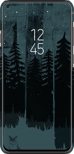 3D пластиковий матовий чехол Лисиця та нічний ліс для Samsung Galaxy A8S - 6481m-1636 изображение 