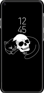 3D пластиковый матовый чехол С изображением кота и черепа для Samsung Galaxy A8S - 6491m-1636 изображение 