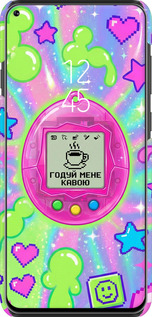 3D пластиковий матовий чехол Y2K Aesthetic Retro Pet: Годуй мене кавою для Samsung Galaxy A8S - 6784m-1636 изображение 