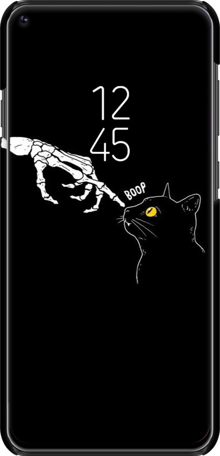 3D пластиковый матовый чехол Кошка для Samsung Galaxy A8S - 6505m-1636 изображение 