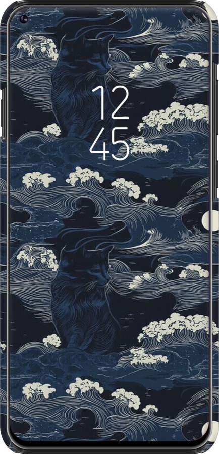 3D пластиковий матовий чехол Морська тематика у стилі арт-деко для Samsung Galaxy A8S - 6520m-1636 изображение 