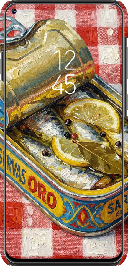 3D пластиковый матовый чехол Vintage Sardine Tin Phone для Samsung Galaxy A8S - 6772m-1636 изображение 