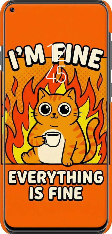 3D пластиковый матовый чехол Funny Cat для Samsung Galaxy A8S - 6786m-1636 изображение 