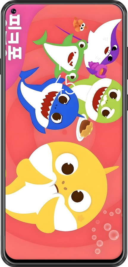 Силиконовый чехол Бейби Шаркс для Samsung Galaxy A8S - 6305u-1636 изображение 