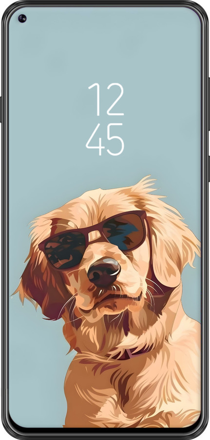 Силиконовый чехол Пес в очках для Samsung Galaxy A8S - 6381u-1636 изображение 