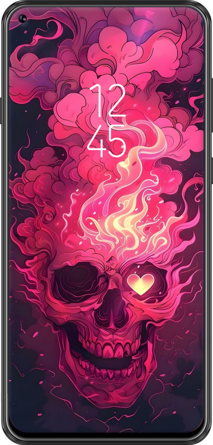 Силіконовий чехол Череп арт для Samsung Galaxy A8S - 6385u-1636 изображение 