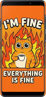 3D пластиковий матовий чехол Funny Cat для Samsung Galaxy A9 (2018) - 6786m-1503 изображение 