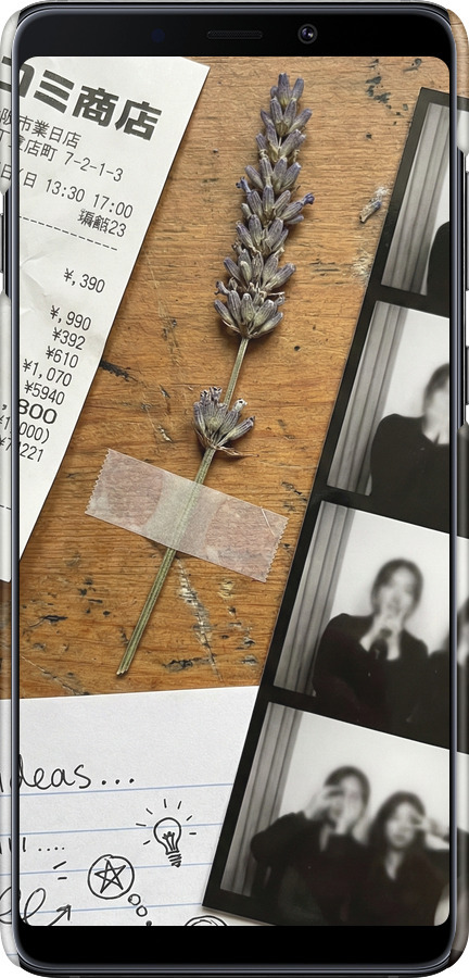 3D пластиковый матовый чехол Aesthetic Scrapbook Collage для Samsung Galaxy A9 (2018) - 6773m-1503 изображение 