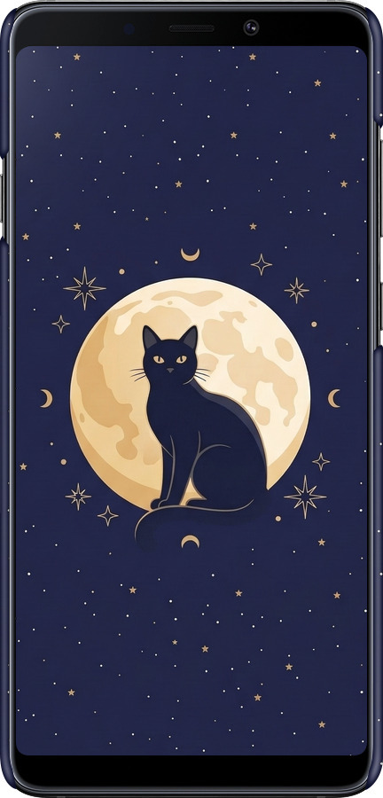 3D пластиковый матовый чехол Cute Cat Celestial/Witchy для Samsung Galaxy A9 (2018) - 6787m-1503 изображение 