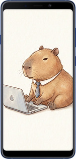 Силиконовый чехол Funny Capybara CEO Working для Samsung Galaxy A9 (2018) - 6777u-1503 изображение 