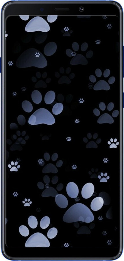 2D пластиковий чехол З синіми відбитками лап для Samsung Galaxy A9 (2018) - 6441t-1503 изображение 