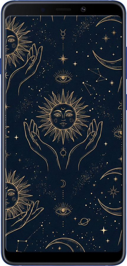 2D пластиковий чехол Celestial Harmony: Sun & Moon Gold Mystic Pattern для Samsung Galaxy A9 (2018) - 6778t-1503 изображение 
