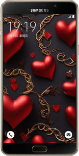Силиконовый чехол Сердечки для Samsung Galaxy A9 A9000 - 5831u-107 изображение 