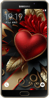 Силиконовый чехол Сердечки v2 для Samsung Galaxy A9 A9000 - 5832u-107 изображение 
