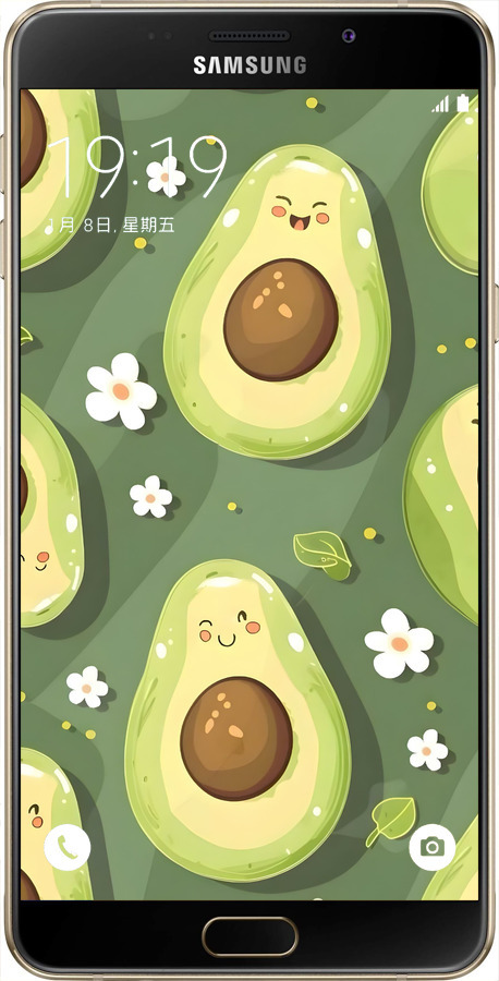 Силіконовий чехол Авокадо для Samsung Galaxy A9 A9000 - 6380u-107 изображение 