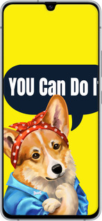 Силиконовый чехол чехол с корги You Can Do It для Samsung Galaxy A90 5G - 6184u-1800 изображение 