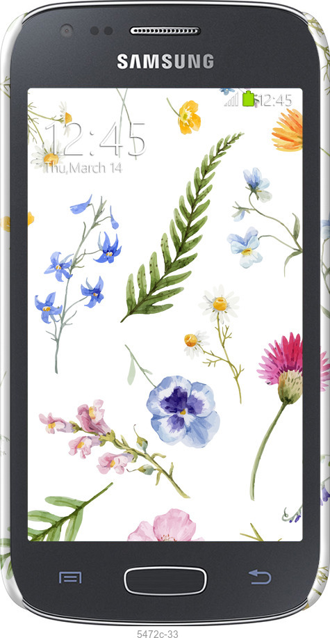 3D пластиковый глянцевый чехол Цветочный фон v2 для Samsung Galaxy Ace 3 Duos s7272 - 5472c-33 изображение 