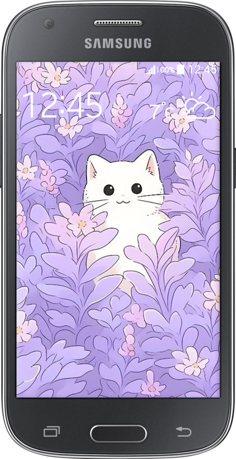 Силіконовий чехол Котик в цветах для Samsung Galaxy Ace Style G357 - 6390u-1110 изображение 