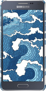 3D пластиковий глянцевий чехол Абстрактний малюнок морських хвиль для Samsung Galaxy Alpha G850F - 6538c-65 изображение 