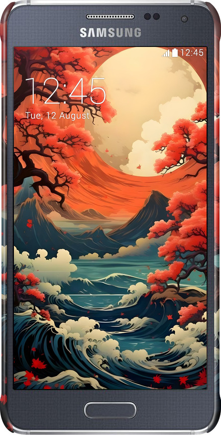 3D пластиковий матовий чехол Природа Японії для Samsung Galaxy Alpha G850F - 6327m-65 изображение 