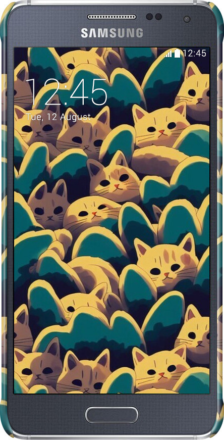 3D пластиковий глянцевий чехол Із зображенням котиків для Samsung Galaxy Alpha G850F - 6429c-65 изображение 