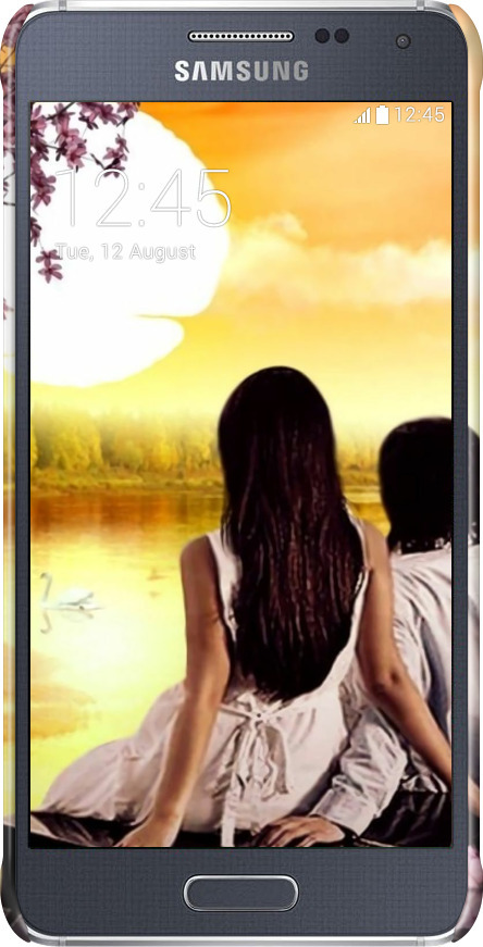 3D пластиковый глянцевый чехол Sunset для Samsung Galaxy Alpha G850F - 6607c-65 изображение 