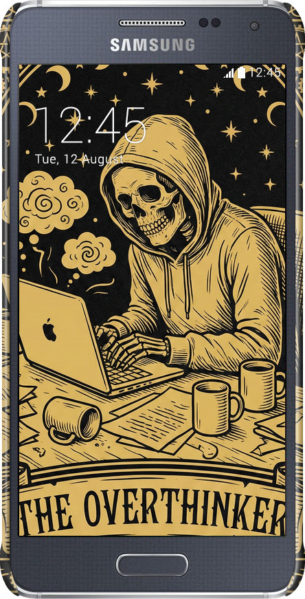 3D пластиковый глянцевый чехол The Overthinker для Samsung Galaxy Alpha G850F - 6774c-65 изображение 