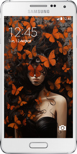 Силиконовый чехол Девушка с оранжевыми бабочками для Samsung Galaxy Alpha G850F - 5941u-65 изображение 