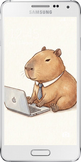 Силиконовый чехол Funny Capybara CEO Working для Samsung Galaxy Alpha G850F - 6777u-65 изображение 