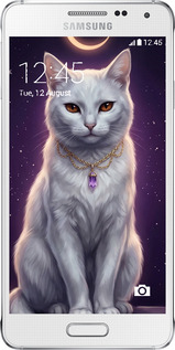 Силіконовий чехол Mystic White Cat Gothic Dark Purple Gold для Samsung Galaxy Alpha G850F - 6805u-65 изображение 