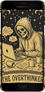 3D пластиковый матовый чехол The Overthinker для Samsung Galaxy C5 C5000 - 6774m-301 изображение 