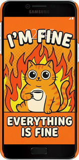 3D пластиковый матовый чехол Funny Cat для Samsung Galaxy C5 C5000 - 6786m-301 изображение 